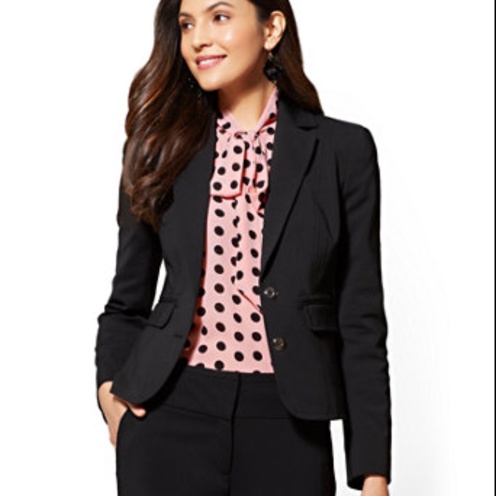 7th Avenue - Topstitched Two-button Jacket